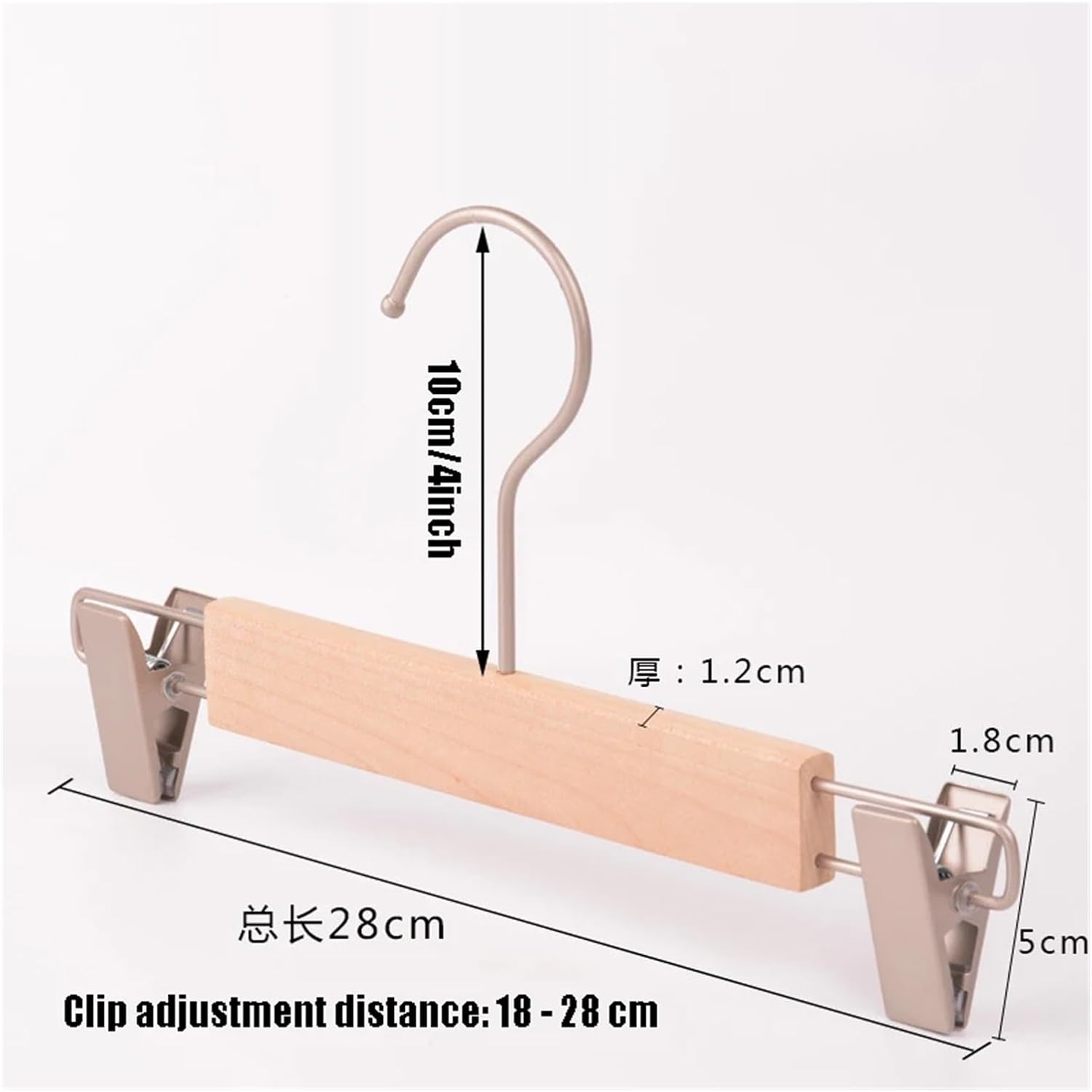 10PC Wooden Suit Hangers Solid Wood Coat Heavy Duty, Smooth Finish Bulk High-Grade Clothes Hanger(10cm 18-28cm)