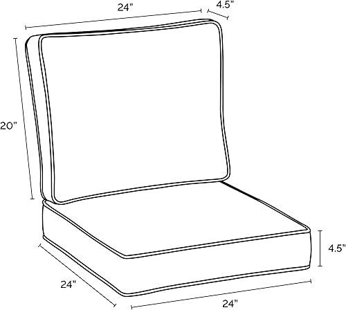 Miniatura 3 de Arden Selections Oasis - Juego de cojines para asientos profundos para exteriores, 24 x 24, azul marino clásico