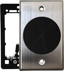 DIYTECH Stainless Steel Cable Pass Through Wall Plate for HDMI & Ethernet