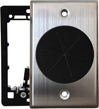 DIYTECH Grommet Wall Plate Cable Pass Through Plate for In-Wall Cable Management, Wire Concealment for TV, HDMI, Ethernet, Speaker, and Home Theater Systems - Stainless Steel