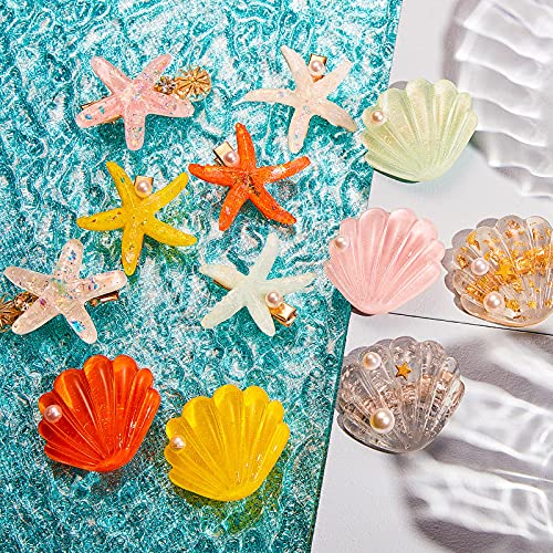 Set 12 pzas pinzas pelo de perla y concha artificial miniatura 5