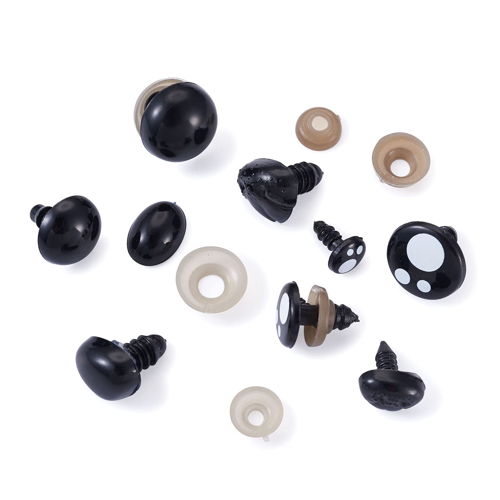 Cheriswelry 653pcs Black Plastic Doll Eyes & Noses Crafts Stuffed Crochet Toy Eyes Noses with Washers Plastic Handle for DIY Doll Plush Toys Stuffed Animals Making - Image 3