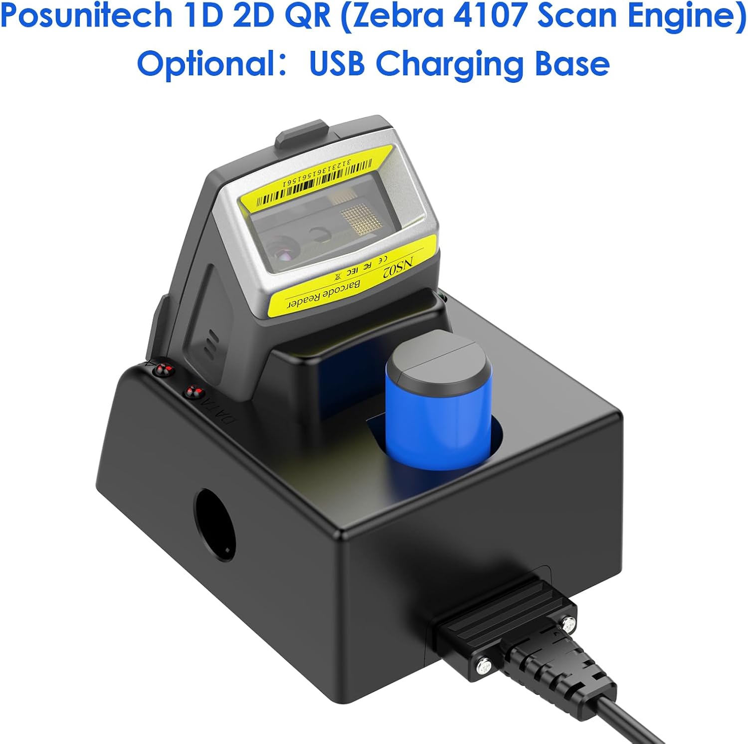 Bluetooth Barcode Scanner 1D 2D NS02 with Lanyard Trigger Scanning Zebra SE4107 Compatible Android iOS PC IP65 NFC for Warehouse, Manufacturing, Logistics and Tough Environment
