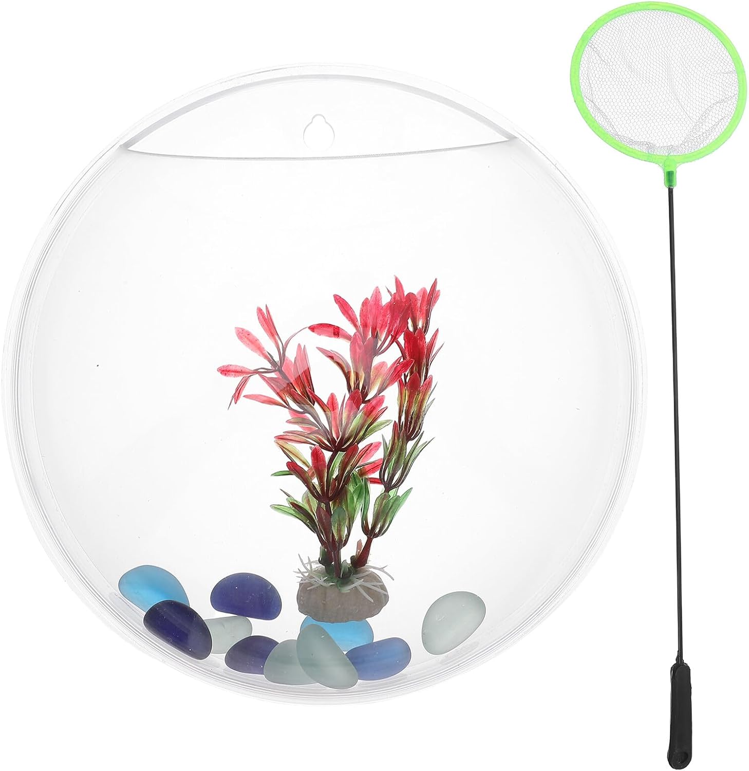 Kisangel Wall-Mounted Fish Bowl and Hanging Planter Acrylic Small Aquarium Propagation Station for Hydroponic Plants Indoor Decorative Vase for Home and Office