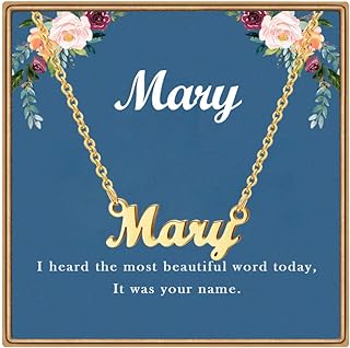 Custom Name Necklace, Personalized Name Plate Pendant Necklace Pre Gifts, Charm Pre-made Jewelry for Mom Mama Birthday Anniversary