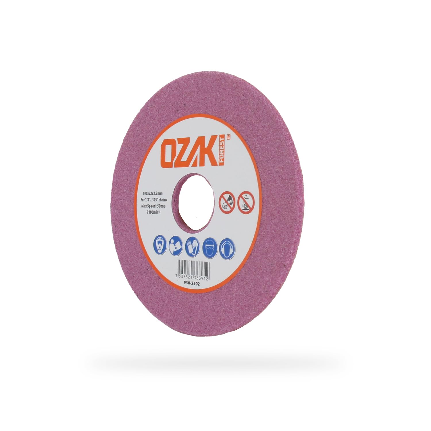 OZAKI - Mola Affilatura Di Ricambio - Ø ext. 100 mm, foro 22 mm, spessore 3,2 mm, per catene da 1/4", 0,325", per macchine Easy Grinder, Midi Jolly, Nick The Grinder & 9307812