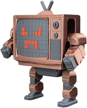 Retro TV Robot Collectible Figurine - Detailed Vintage Desk Decor for Office Accent or Gift Display - 3D Printed in Canada