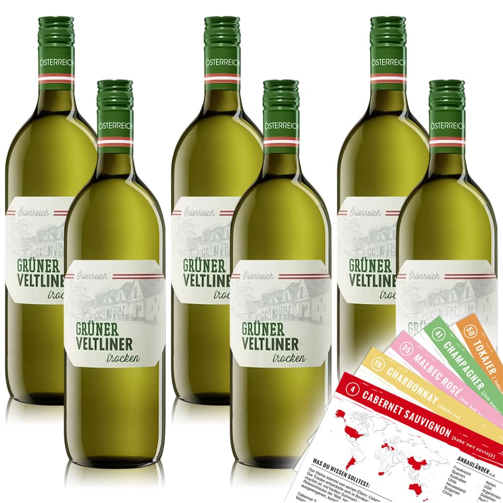 Aichenberg Grüner Veltliner, trocken, sortenreines Weinpaket + VINOX Winecards (6x1,0l)