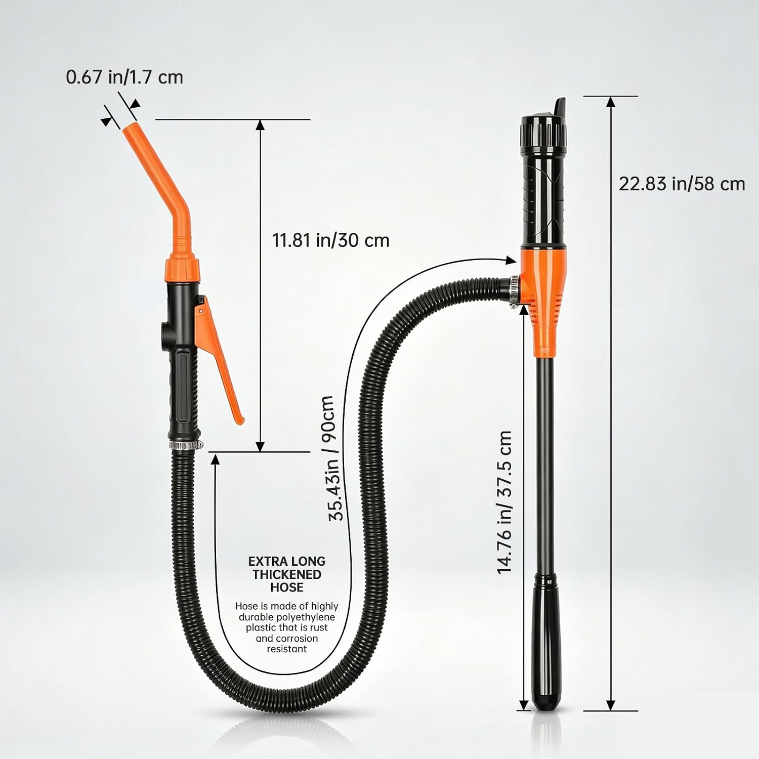 Battery‑Operated Fuel Transfer Pump, 2.2 GPM Portable Siphon Pump, Leak‑Proof with Flow‑Control Nozzle, for Gasoline, Water for Car, Generator, Lawn Mower, RV