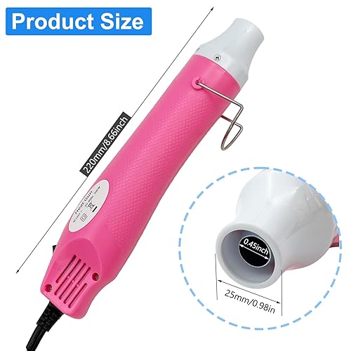 Vista 10 de Mini pistola de calor, herramienta portátil de aire caliente para manualidades, pistola termorretráctil para resina epoxi, relieve, envoltura Negro