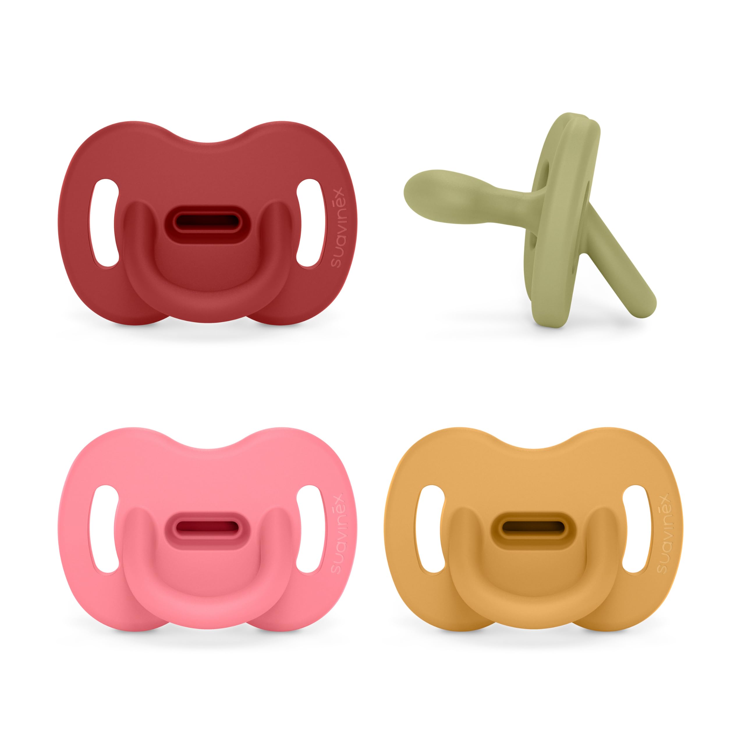 Suavinex, Pack 4 Chupetes Todo Silicona, para Bebés 0/6 Meses, Chupete con Tetina Fisiológica SX Pro, Súper Blandito y Flexible, Ideal para Dormir. Honey, Lake, Ocean, Chili — view 13