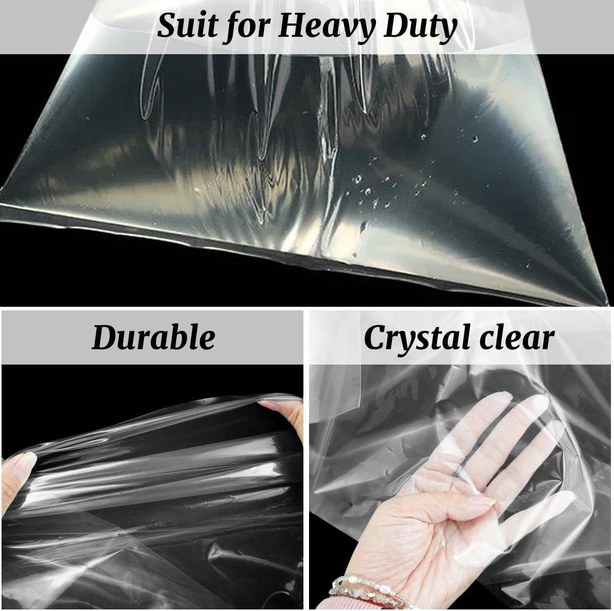 Thick Plastic Bags for Backpacking Bags 23.62x35.43 Inch 10 Pieces 5.5 Mil Pack Inner Liners Clear Multi Use