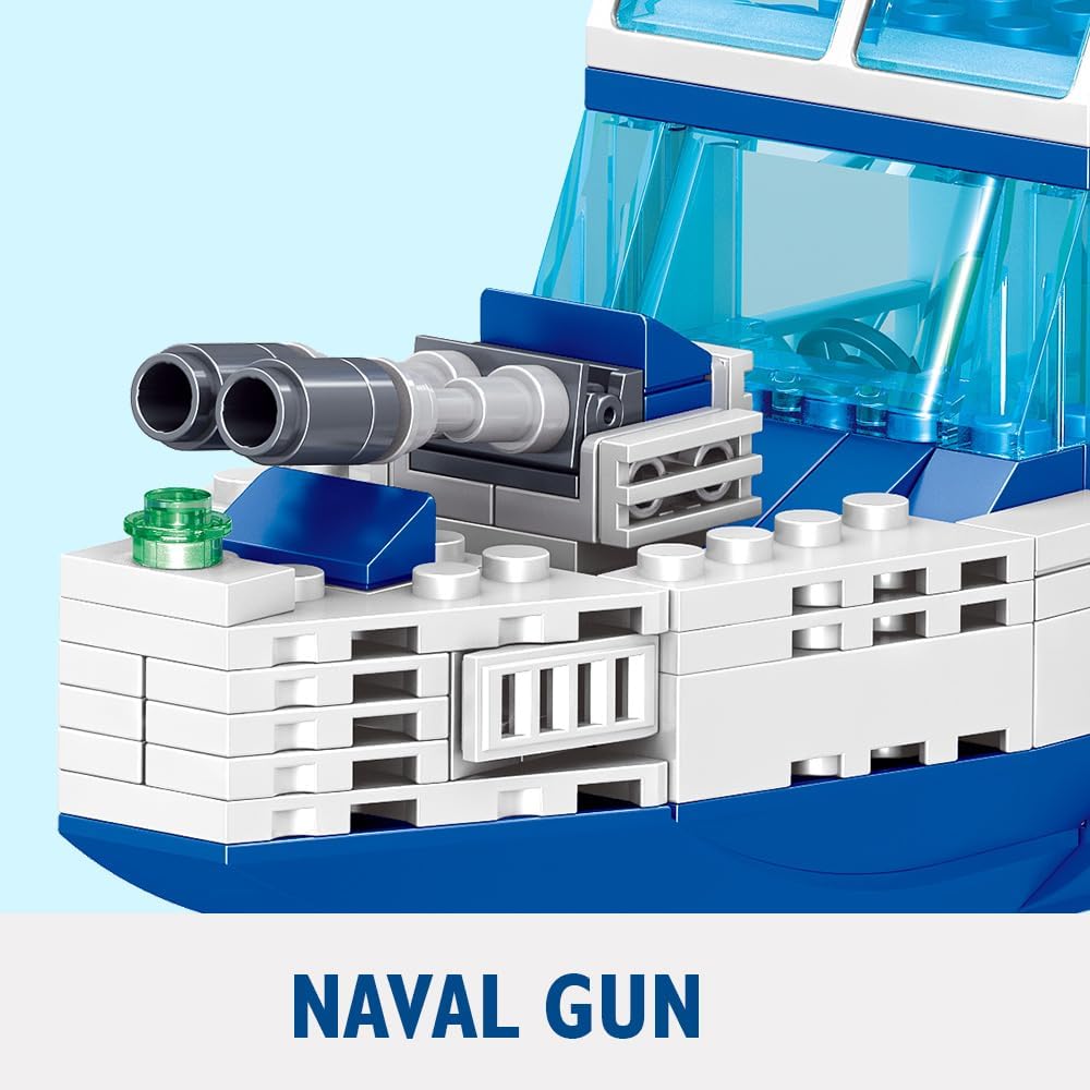 Close-up of the naval gun on the patrol ship