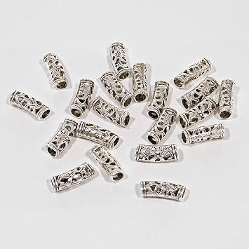 20 Pack (Gold) Set of Curved Viking Runes Metal Beads - Vintage Charms for Hair Braids, Bracelets, Necklaces, and DIY Jewelry
