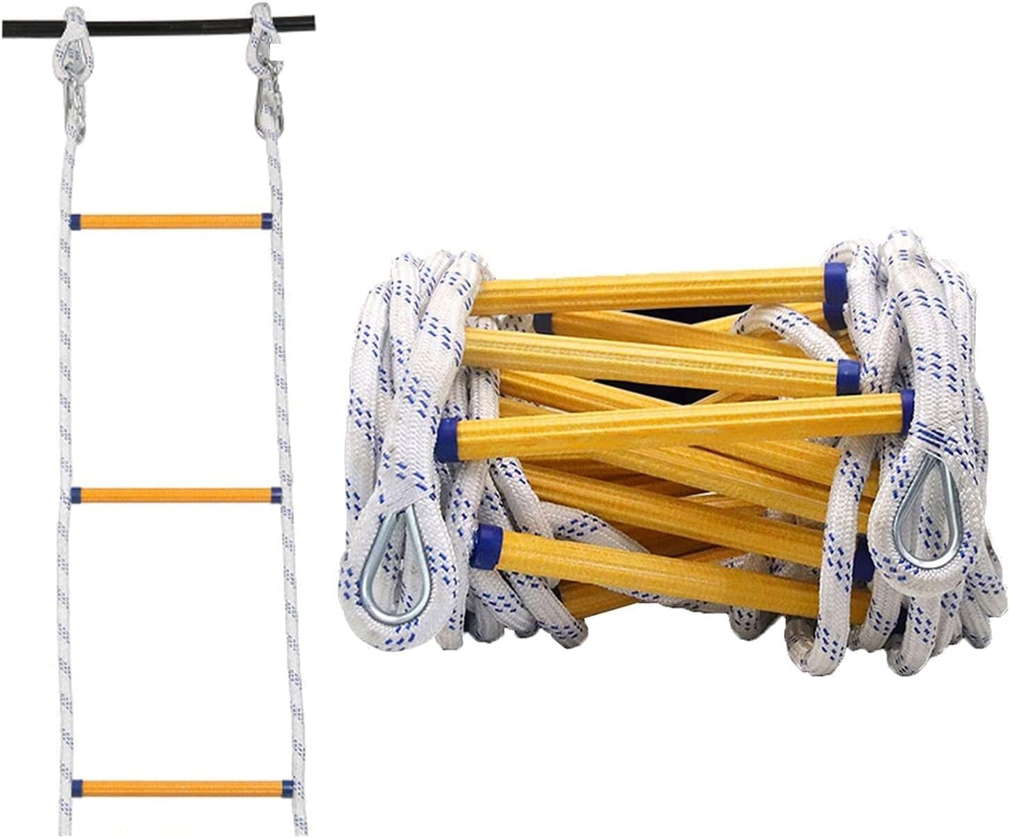 Rope Ladder, Fire Escape, Flame-retardant Rescue, Portable, Reusable, With Hook, 3/5/8/10M, Easy To Use(8m)