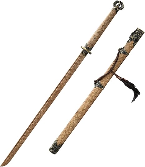 Amazon Co Jp ローズウッドストレートサムライソード 細かく刻まれた合金アクセサリー 手作り木刀 コスプレ小道具 鞘付き木製刀 剣道剣術訓練 スポーツ アウトドア