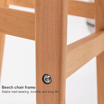 Modern Bar Stools Set Counter Height Dining Chairs Dining Chair Barstools Wood Counter Height Stools PU Cushion Bar Stools Set of 2Kitchen Breakfast Height(Yellow,79CM)