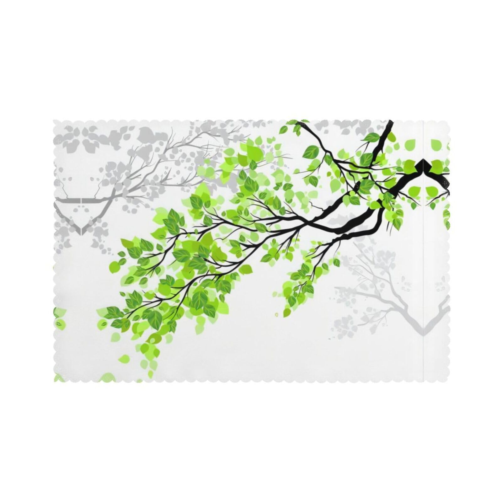 Refreshing Leaves Printed table mat set (6 pieces) - Aesthetic upgrade for family gatherings and hotel banquets