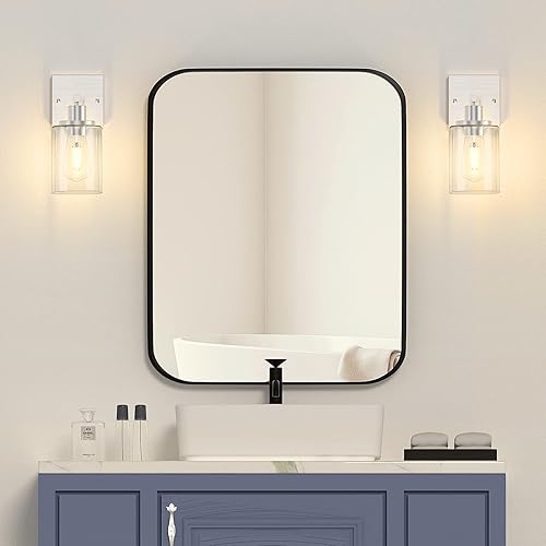 Miniatura 5 de Licperron Juego de dos apliques de pared, de níquel cepillado, modernos apliques de pared con pantalla de vidrio transparente, accesorios de