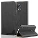 Produktbild Cadorabo Hülle für Samsung Galaxy S5 / S5 NEO - Hülle in Ebenholz SCHWARZ  Handyhülle in Bast-Optik mit Kartenfach und Standfunktion - Case Cover Schutzhülle Etui Tasche Book Klapp Style
