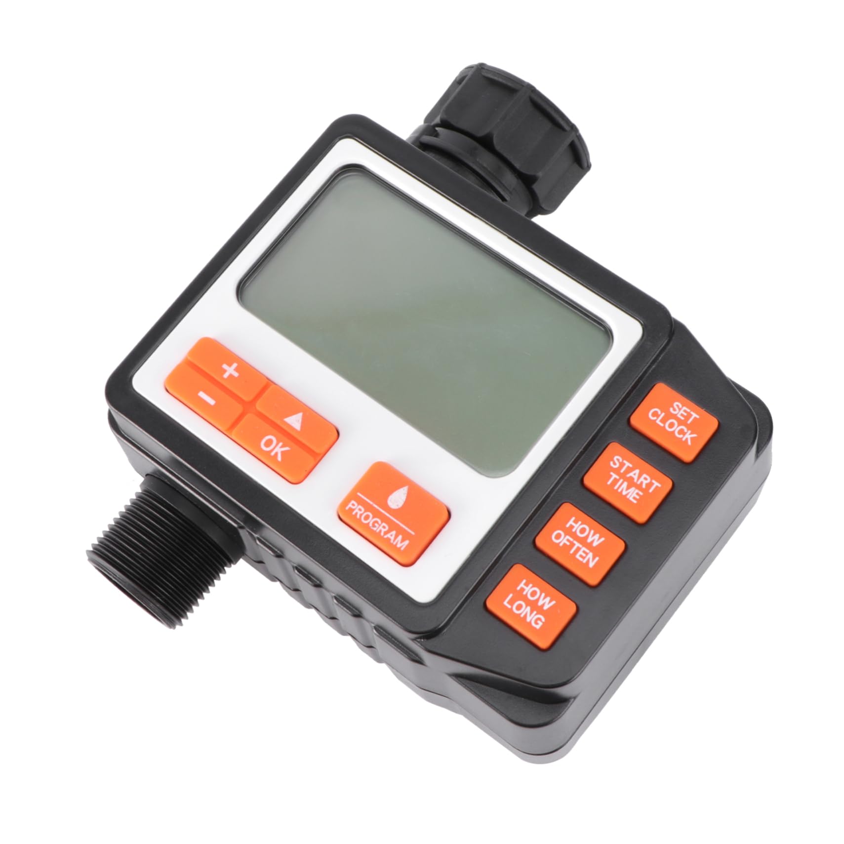 Timer Irrigazione Display Digitale Grande in Abs Nero | Programmatore Intelligente, per Irrigazione a Goccia e Sprinkler, Uso Semplice, senza Batteria