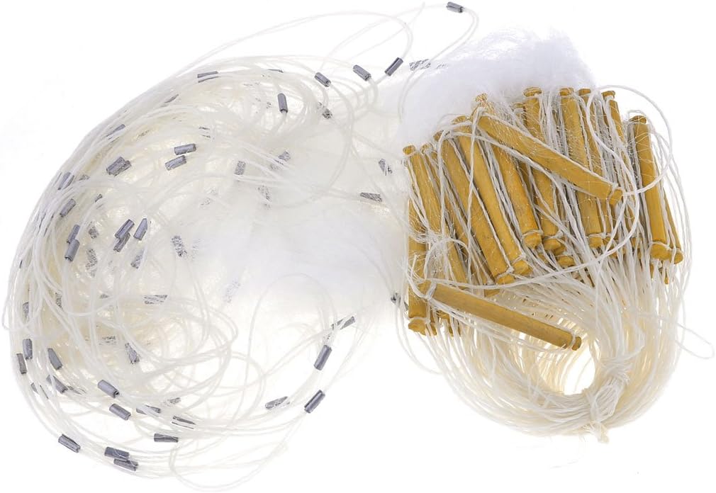 Qtqgoitem Wooden Floats Nylon Knotted Fishing Seine Drag Net Dragnet 24M x 1M (model: 4a4 d4d 4ac 5df 3af)
