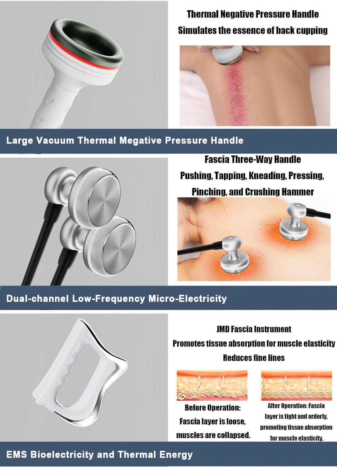Qiang Máquina Profesional Diatermia 448k Cet Ret EMS,Equipo Estético 10 En 1 con Varilla Fascial,Reafirmación Piel, Reducción Celulitis,Alivio Dolor Articular para Centro De Rehabilitación Corporal