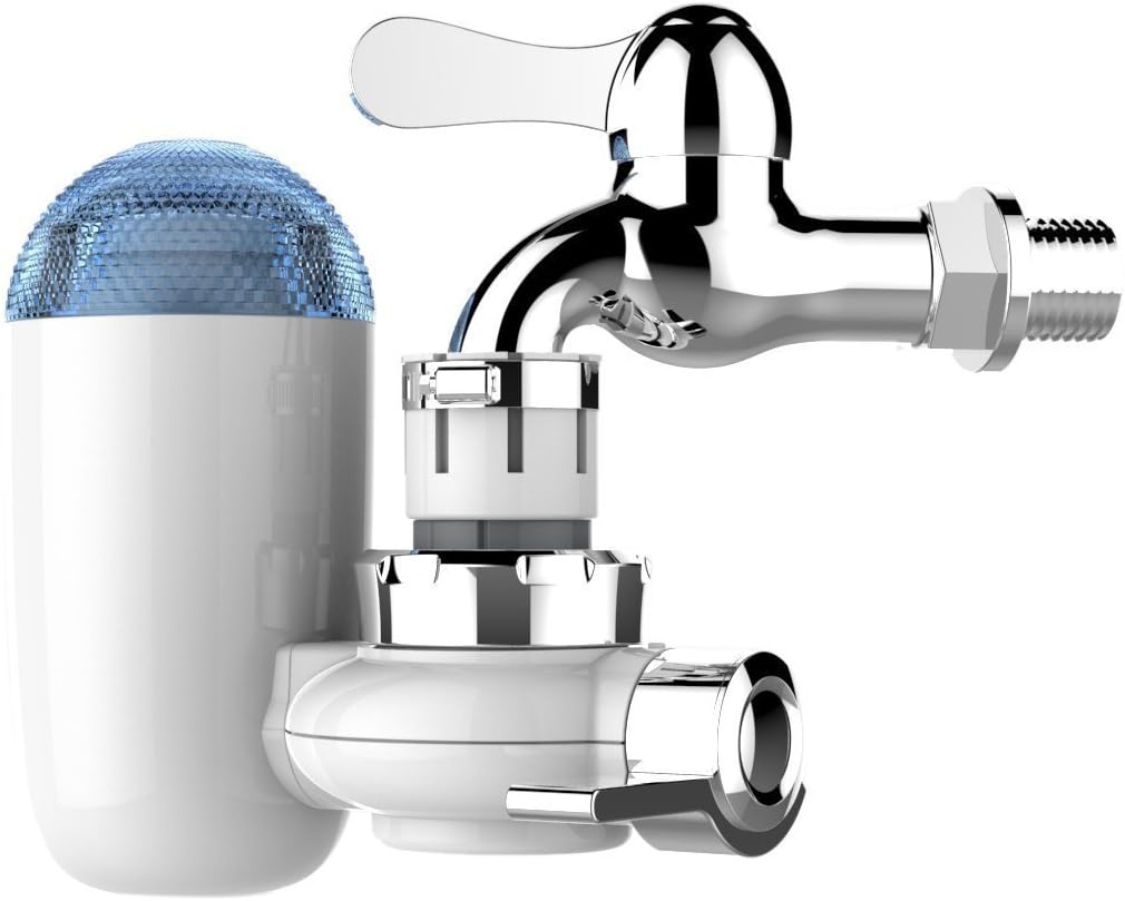 Faucet Water Filter, Ancees Kitchen Faucet Water Tap Filter Filters Chlorine, Fluoride, Bacteria, Viruses, Chemicals Pesticides & Limescale, Universal Interface Installation Simple and Convenient
