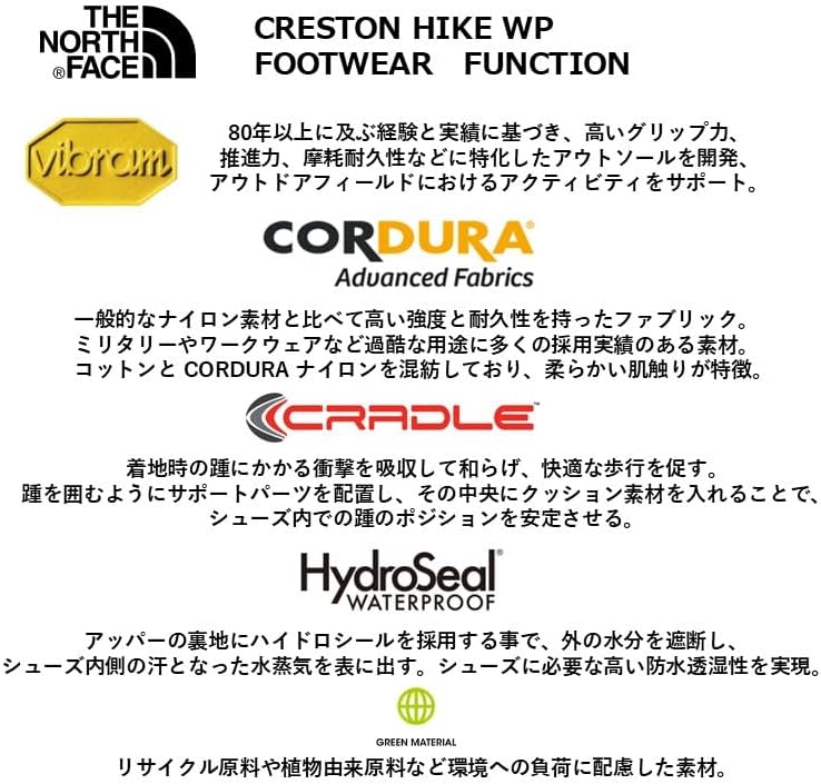 The North Face NF52410 Creston Hike WP Creston Hike Waterproof