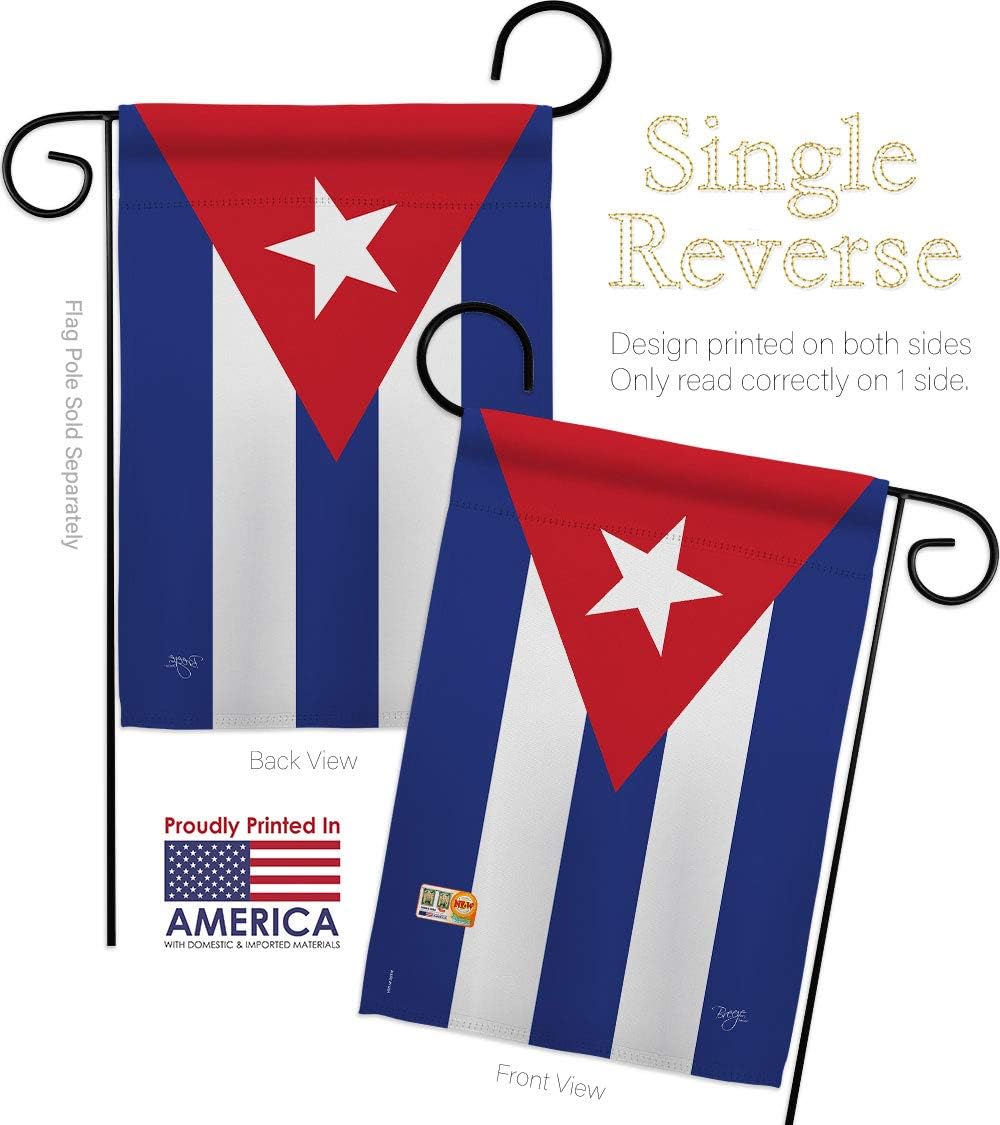 Cuba Garden Flag Set Wall Holder Regional Nationality Nation International World Country Particular Area Small Decorative Gift Yard House Banner Made In USA 13 X 18.5