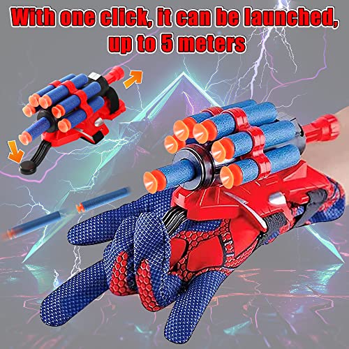 Adjustable Spider Led Mask Set, Spider Web Shooters Game For Kids Realistically Reproducing Movie Scenes. Suitable For Halloween Costume, Birthday Gifts, Role -Playing #TOP3