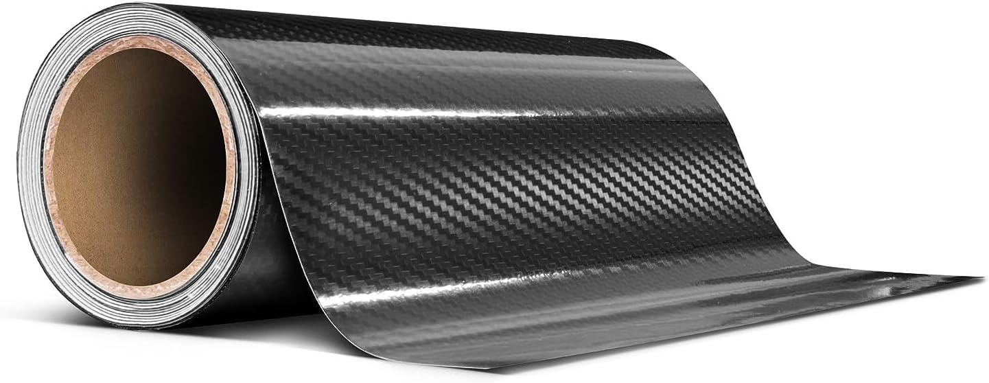 VViViD High Gloss Epoxy Black Carbon Fiber Vinyl Detailing Wrap Tape DIY Roll (17.75" x 20ft)