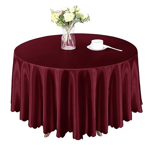 Homiest 1 Pack 84 Inch / 7ft Round Tablecloth Satin