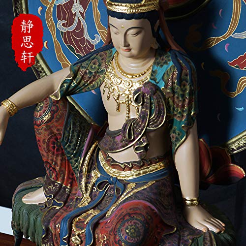 Amazon｜木彫りの仏像 水月観音 菩薩 （総高52cm幅37cm奥行29cm