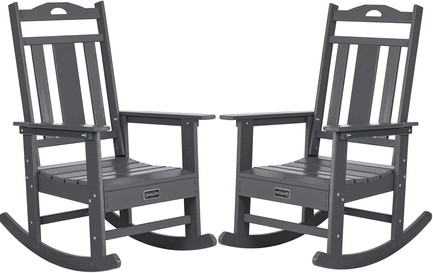 Outdoor Rocking Chairs Set of 2, Grey