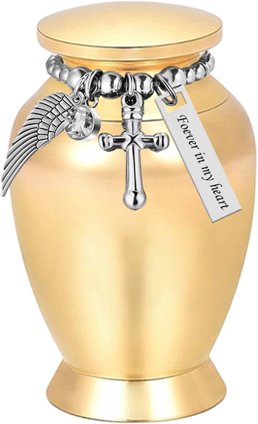 Durability Keepsakes Urn Small Size for Ashes Preservation Aluminum Alloys Threaded Cover Included Pet Memorial Urn Aluminum Alloys Secure Threaded Lid