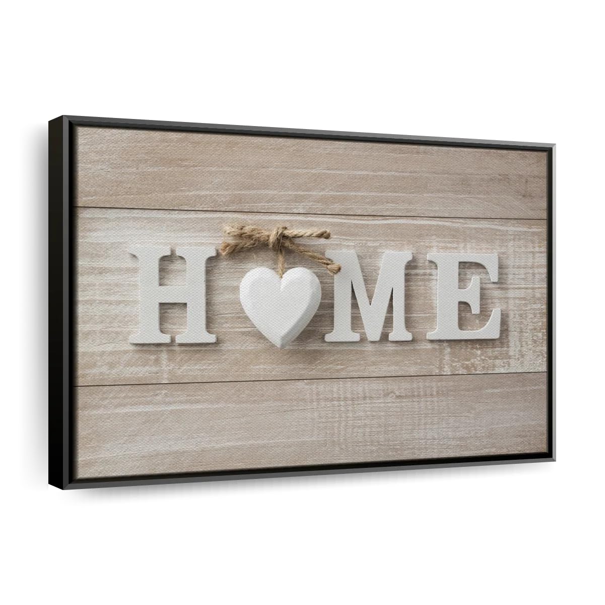 ElephantStock Home Sign Wall Art - Horizontal Floating Framed Canvas - 1-Piece Living Room Wall Decor - Photography