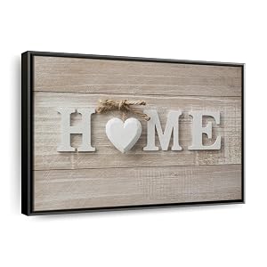 ElephantStock Home Sign Wall Art - Horizontal Floating Framed Canvas - 1-Piece Living Room Wall Decor - Photography