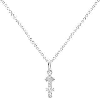 Amberta レディース 925スターリングシルバー 星座ネックレス キュービックジルコニア付き – シルバー星座ネックレス