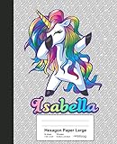  Hexagon Paper Large: ISABELLA Unicorn Rainbow Notebook (Weezag Hexagon Paper Large Notebook, Band 723)