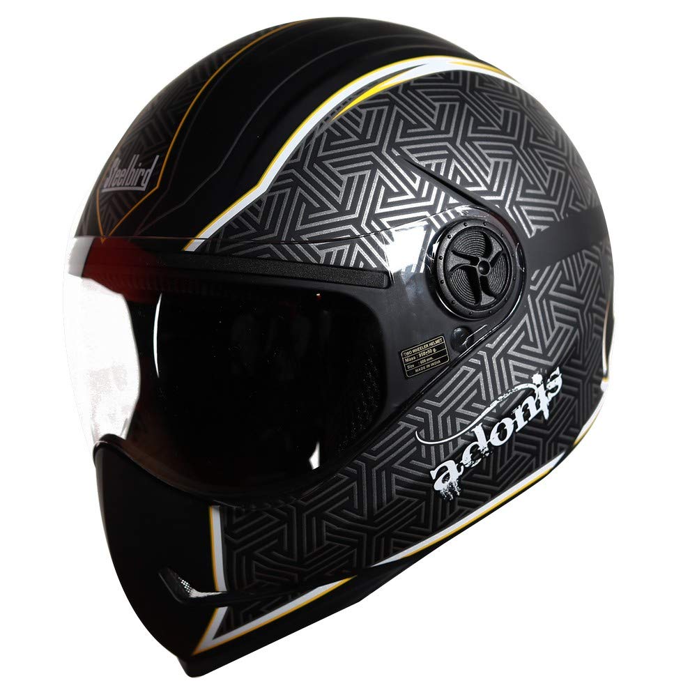 SteelbirdHelmet Adonis Rustic/SBH-1 Matt Black/Yellow 580mm P.V.