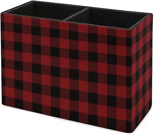 Miniatura 6 de Portalápices para escritorio, soporte para bolígrafos a cuadros de búfalo rojo, organizador de bolígrafos de escritorio, organizador de lápices,