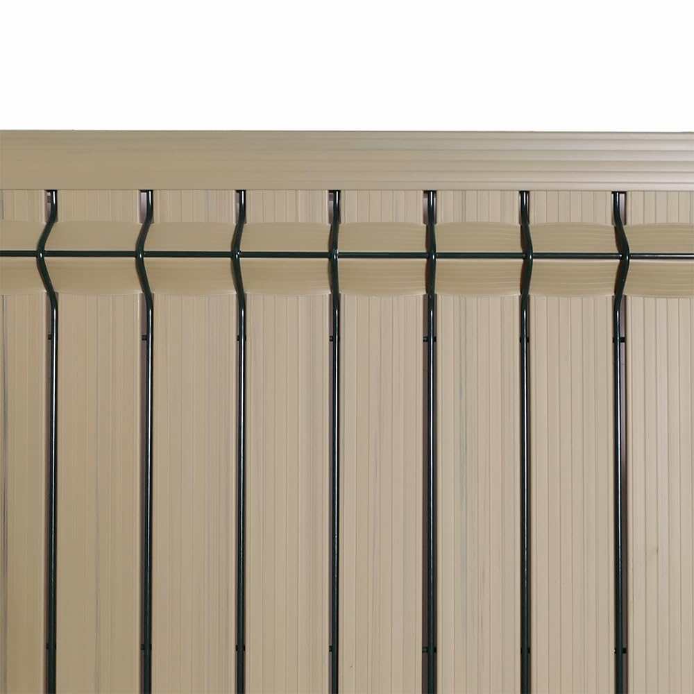 Mazovia Brise Vue Jardin en PVC, 153x250 cm, Beige, sans Percer, Résistante aux Intempéries, Panneau de Cloture Rigide, Résistante aux UV, Toute l'Année, Moderne