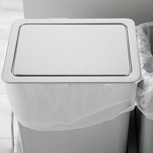 Miniatura 2 de Zerodeko Tapa de canal de basura, tapa de repuesto de acero inoxidable, tapa de basura, cubierta para botes de basura, arandelas, cubierta cuadrada