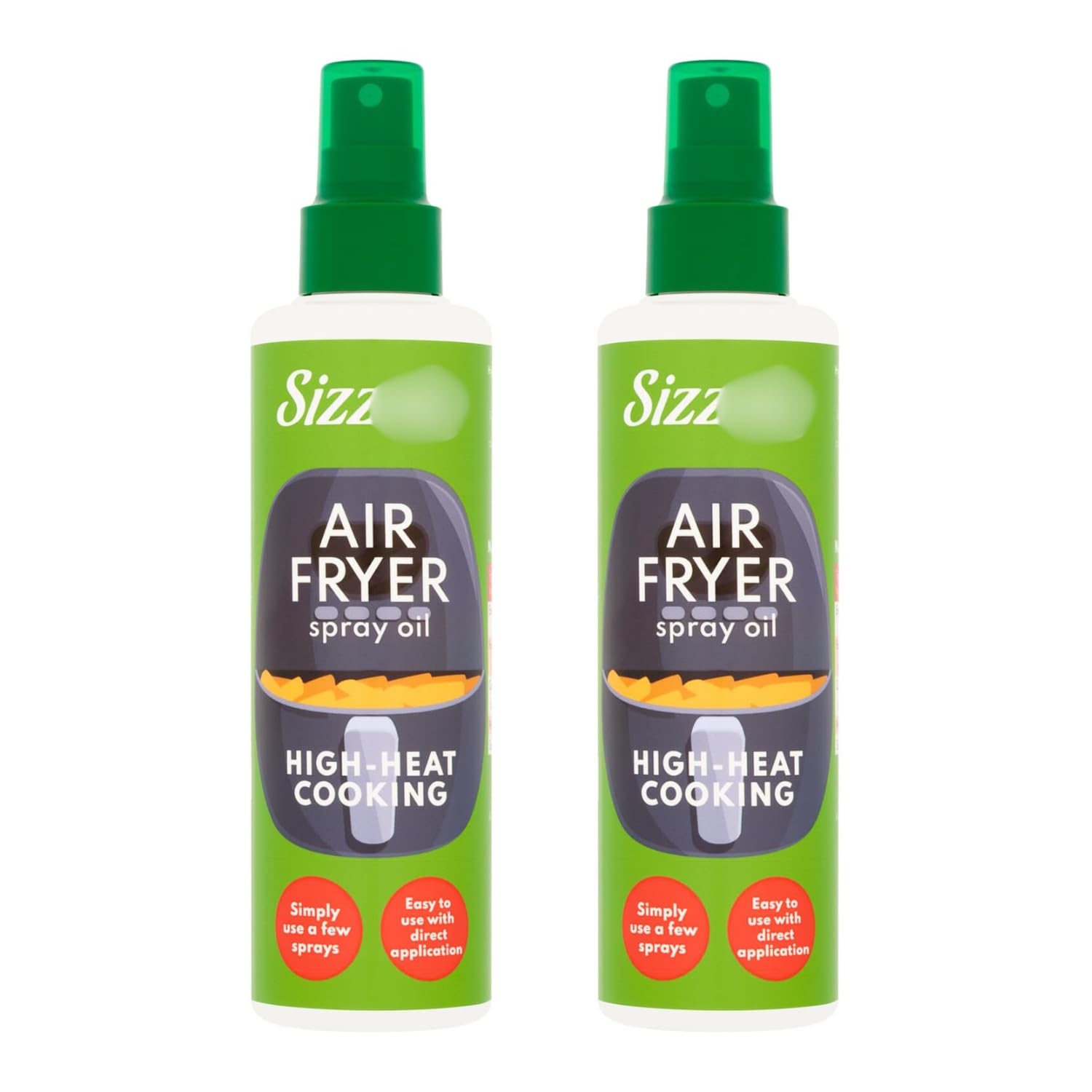 Air Fryer Spray Oil 190ml x Pack of 2 - the Perfect Spray Oil for Air Fryers - Just a Few Sprays is Enough for Crispy, Golden Brown Chips - Easy to Use With Direct Application