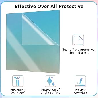 Gradient Colored Acrylic Sheet 1/8 Thick, 10 Pack 8 x 8 in Translucent Plastic Plexiglass Sheet for Laser Cutting, Cast Acrylic Panel Sign Making, DIY Craft, Art Project, with Protective Film