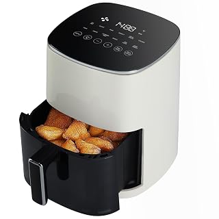 Sweetcrispy 6QT Air Fryer with Window, Square Airfryer Oven 12-in-1 for Family, 400°F Rapid Air Crispy Technology, Roast Bake Dehydrate, Nonstick & Easy-Clean Basket,Off-White - Amazon product rated Grade A
