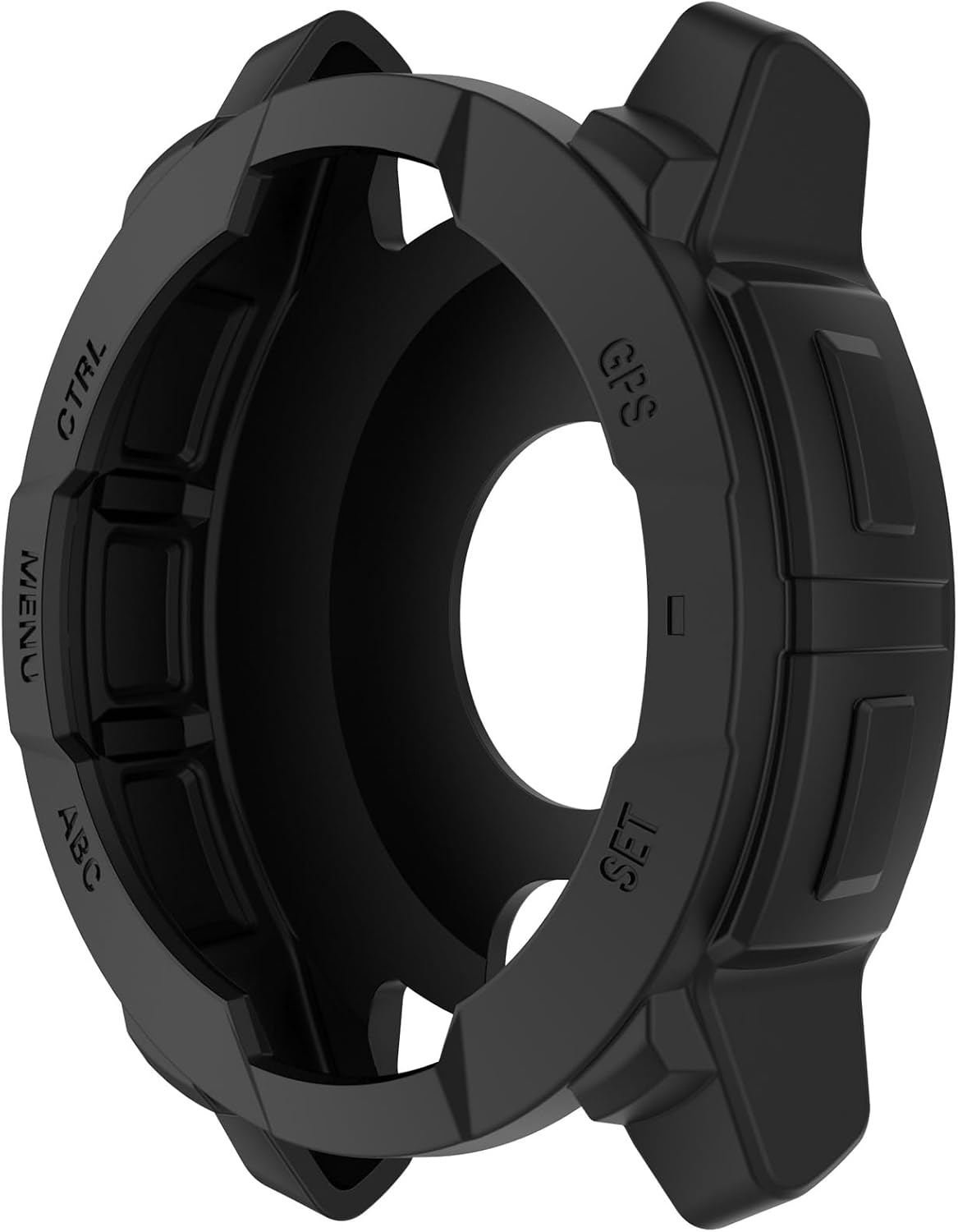 MOTONG Compatible with Garmin Instinct E 45mm Protective Case - Silicone Protective Watch Case Cover Shell Compatible with Garmin Instinct E 45mm(Black)