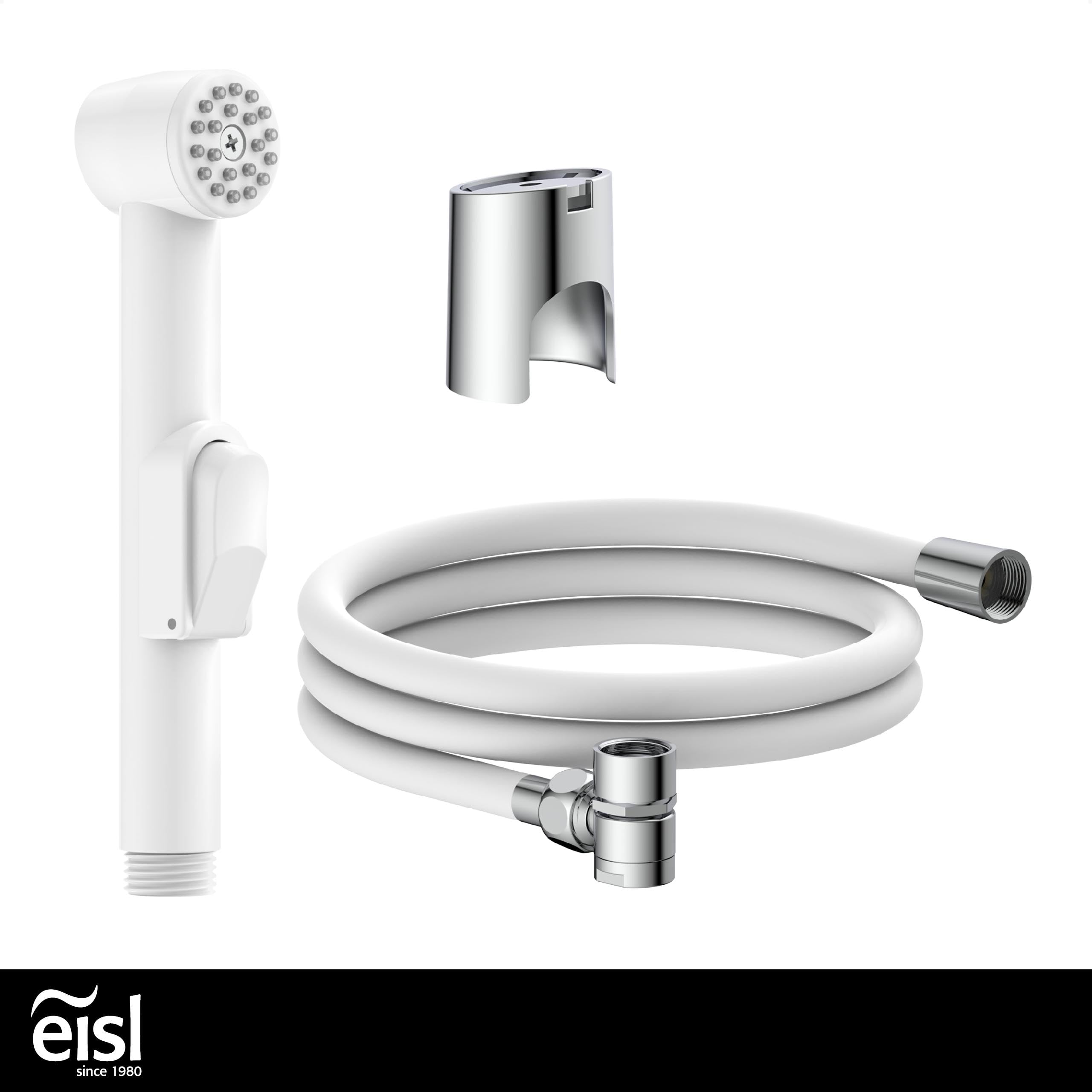 EISL DX25W-A lavabo, doccetta per Cucina, Bagno, Lavanderia o Officina, Ideale per aggiornamento, Facile da Usare, Set con Tubo da 125 mm e Adattatore per Tutti i Comuni rubinetti, Bianco