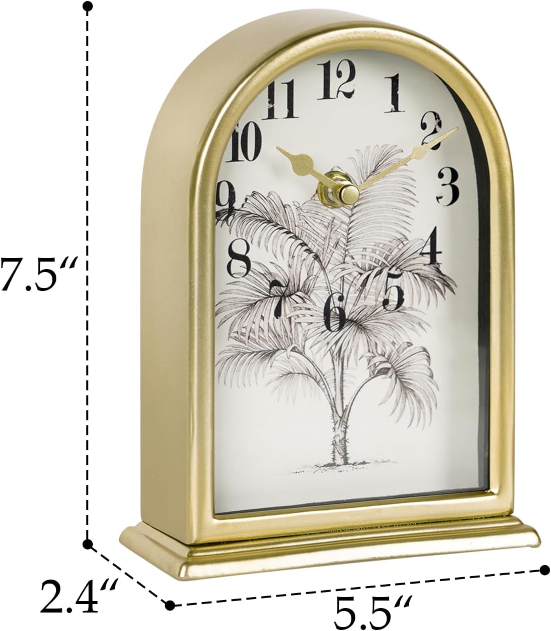NIKKY HOME Table Clocks, Gold Desk Clock, Vintage Table Clocks with Silent Non-Ticking Battery Operated Decorative Shelf Clock for Living Room Bedroom